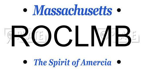 ROCLMB Massachusetts License Plate