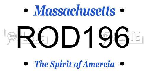 ROD196 Massachusetts License Plate