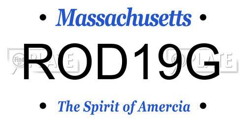 ROD19G Massachusetts License Plate