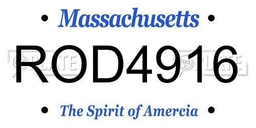 ROD4916 Massachusetts License Plate