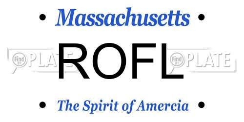 ROFL Massachusetts License Plate