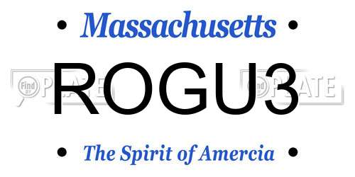 ROGU3 Massachusetts License Plate