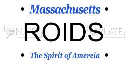 ROIDS Massachusetts License Plate