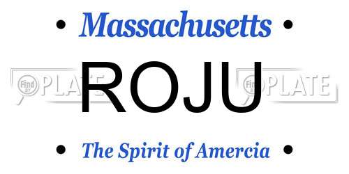 ROJU Massachusetts License Plate