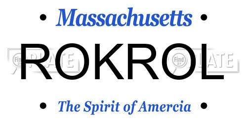ROKROL Massachusetts License Plate