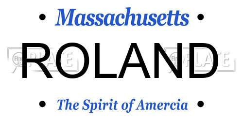 ROLAND Massachusetts License Plate