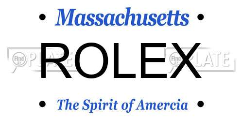 ROLEX Massachusetts License Plate