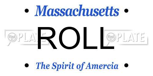 ROLL Massachusetts License Plate