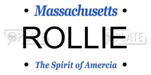 ROLLIE Massachusetts License Plate