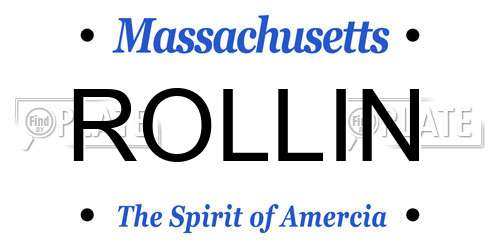 ROLLIN Massachusetts License Plate