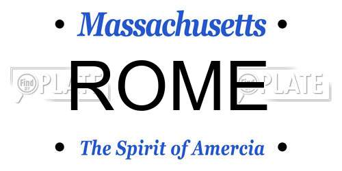 ROME Massachusetts License Plate
