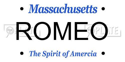 ROMEO Massachusetts License Plate