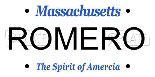 ROMERO Massachusetts License Plate
