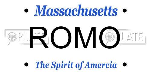 ROMO Massachusetts License Plate