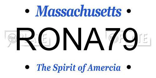 RONA79 Massachusetts License Plate