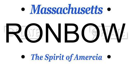 RONBOW Massachusetts License Plate