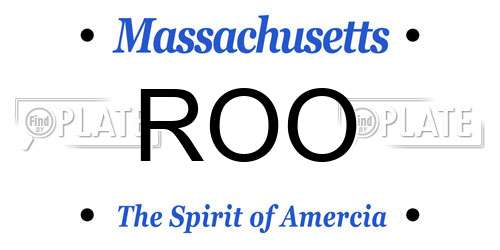 ROO Massachusetts License Plate