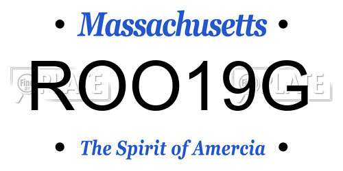 ROO19G Massachusetts License Plate