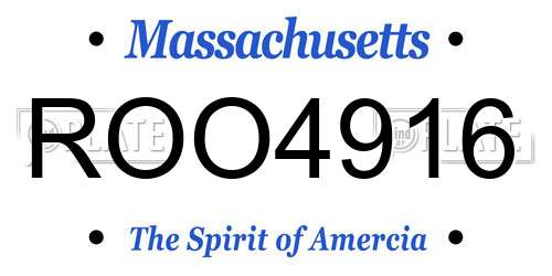 ROO4916 Massachusetts License Plate