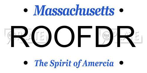 ROOFDR Massachusetts License Plate