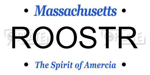 ROOSTR Massachusetts License Plate