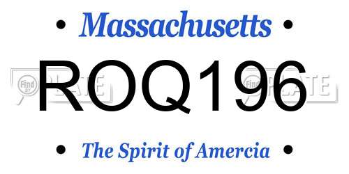 ROQ196 Massachusetts License Plate