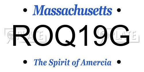 ROQ19G Massachusetts License Plate