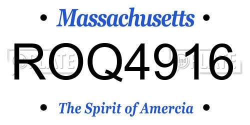 ROQ4916 Massachusetts License Plate