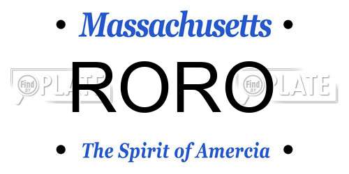 RORO Massachusetts License Plate