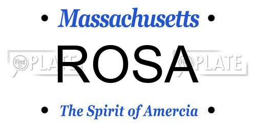ROSA Massachusetts License Plate