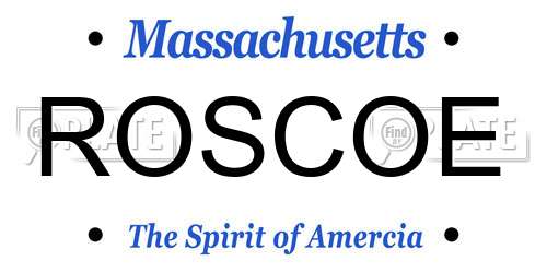ROSCOE Massachusetts License Plate