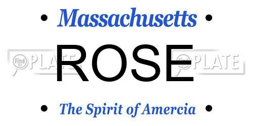 ROSE Massachusetts License Plate