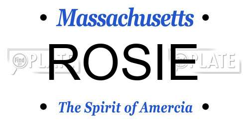 ROSIE Massachusetts License Plate