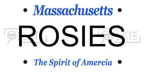 ROSIES Massachusetts License Plate