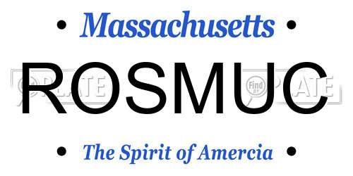 ROSMUC Massachusetts License Plate