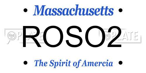 ROSO2 Massachusetts License Plate