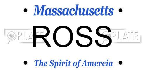 ROSS Massachusetts License Plate