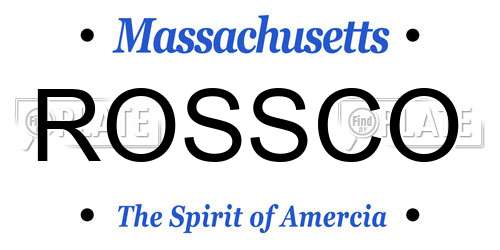 ROSSCO Massachusetts License Plate