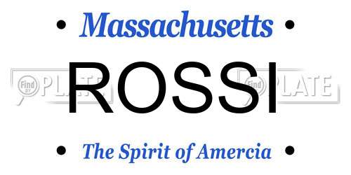 ROSSI Massachusetts License Plate