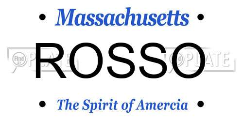 ROSSO Massachusetts License Plate