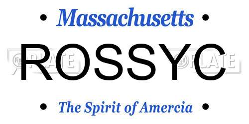 ROSSYC Massachusetts License Plate