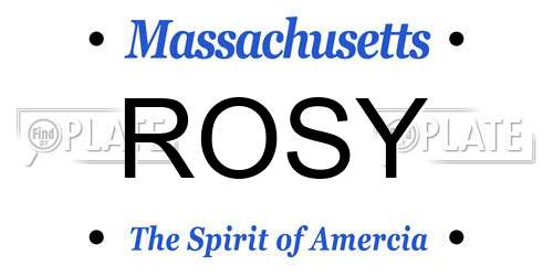 ROSY Massachusetts License Plate
