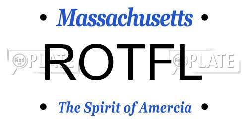 ROTFL Massachusetts License Plate