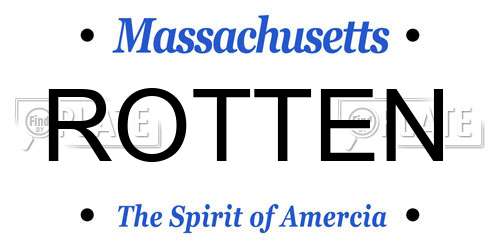ROTTEN Massachusetts License Plate