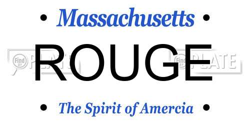 ROUGE Massachusetts License Plate