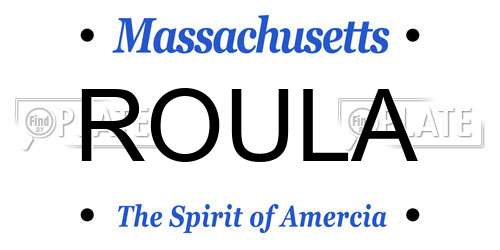 ROULA Massachusetts License Plate