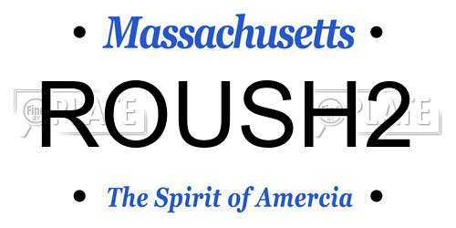 ROUSH2 Massachusetts License Plate