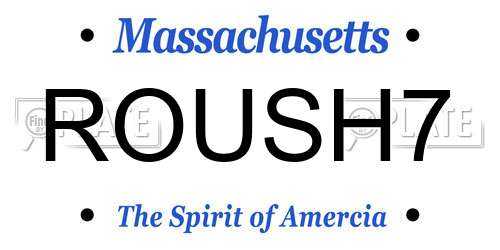 ROUSH7 Massachusetts License Plate