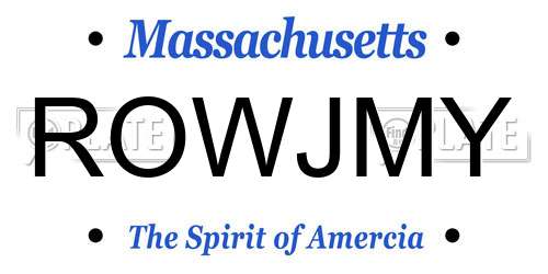 ROWJMY Massachusetts License Plate