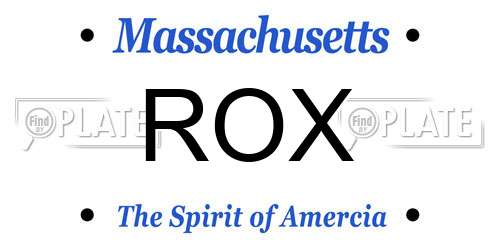 ROX Massachusetts License Plate